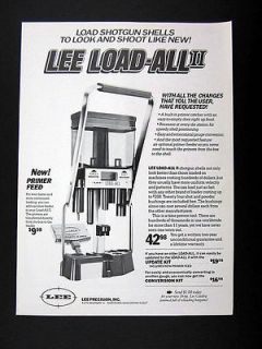Lee Precision Load All II Shotgun Shell Reloader 1987 print Ad 