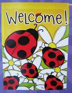 Large Garden Flag  Daisy/Ladybugs​/ Welcome  New lower price