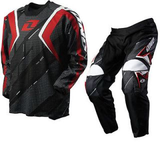 ONE INDUSTRIES 2012 CARBON TRACE BLACK/RED MX MOTOCROSS JERSEY & PANTS 