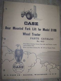 case rear fork lift model 310b tractor parts catalog  9 38 