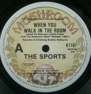The Sports [7 single 45] When You Walk In The Room, True Stories 