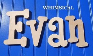 10 size Unpainted Wood Wall Letters $7 shipping, Wooden Name Nursery 