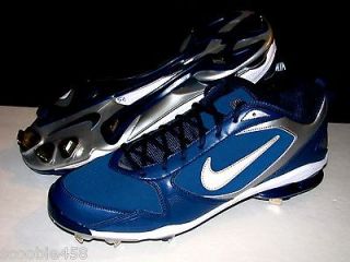 New* Mens Nike Zoom Shox Metal Baseball Cleats Size 14 Blue/Silver 