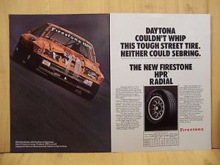 Original 1981 Firestone HPR Tires magazine ad Daytona McLaren Mustang