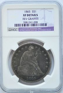  Liberty Seated Silver Dollar NGC Grade XF Details Rare 46,000 Minted