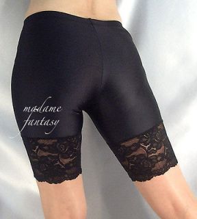 sexy goth spandex shorts black lace cuffs mf222 xl