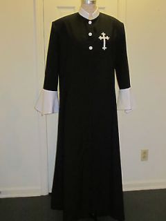Pastor Minister Pulpit Black Clergy Robe, NEW sizes 6 to 24 (av.in 