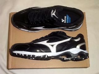   Trainer Mens Baseball Turf Shoes NIB Black/White Various Sizes