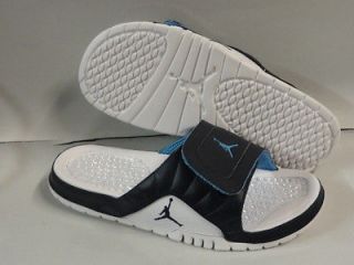 Nike Jordan Hydro V Premier White Obsidian Blue Sandals Mens Sz 10