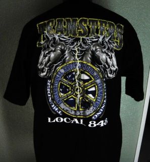 New Teamsters Union Local 848 Black Shirt Horses Thunder & Lightning 
