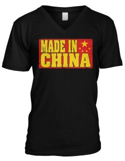 Made In China Flag The Five Starred Mens V neck shirtOlympic Games 