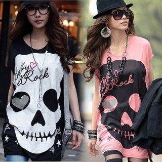 New Womens Fashion Cute Japanese Punk Skull Sexy Fun Top Shirt 2 