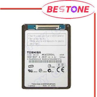 NEW Toshiba 1.8 60GB 5MM MK6028GAL ZIF P ATA HARD DISK DRIVE For DELL 