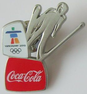 2010 vancouver olympic coca cola ski jumper pin from hong