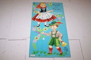 1950s saalfiend uncut paper doll book heidi and peter returns