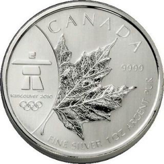 2008 1 oz. .9999 Pure Silver Vancouver Olympic Maple Leaf Coin