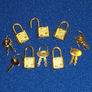 Mini Brass Locks With Keys   Small Tiny Suitcase Padlock Metal Box 