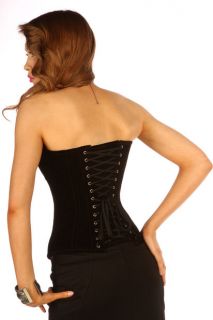 Velvet corset Steampunk basque clothing overbust black steel boned 