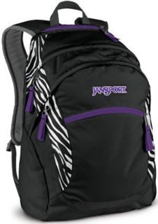 JanSport Wasabi School Backpack Daypack Black White Cosmo Zebra 