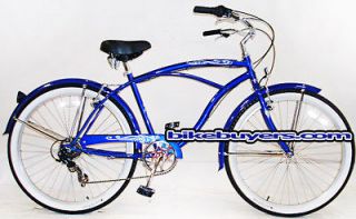   Frame, Micargi Pantera 7 speed mens Beach Cruiser Bike Bicycle blu