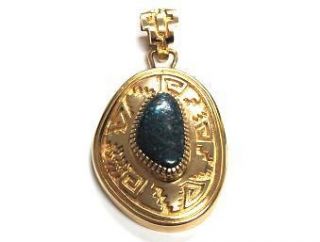 vernon haskie 18k gold pendant w lander blue turquoise time