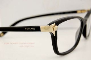 Brand New VERSACE Eyeglasses Frames 3156 GB1 BLACK for Women 100% 