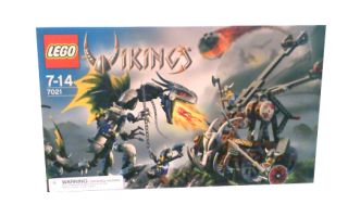 Lego Vikings Viking Double Catapault versus the Armoured Ofnir Dragon 