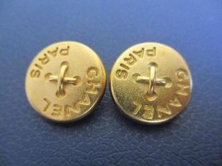 authentic chanel vintage cc gold earrings 20mm button time left