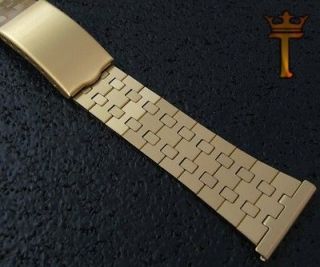1970s Vintage Watch Band 22mm Maruman Japan Gold Tone LED LCD Old 