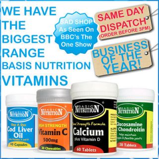Basic Nutrition Vitamins Supplements Minerals Capsules & Tablets   BIG 