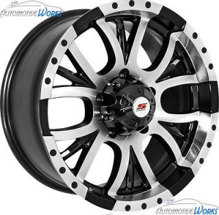 16x8 Sendel S13 5x135 +10mm Black Machined Wheels Rims Inch 16