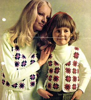 Vintage crochet pattern for waistcoats using easy granny squares free 