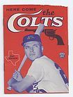  Colt 45s Here Come the Colts Carl Warwick bio pamphlet 1962 First Year