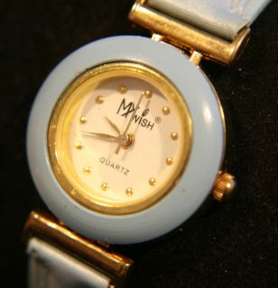 stylish my wish ladies blue bezel quartz wristwatch time left
