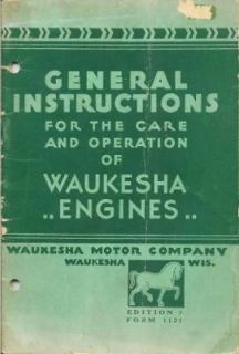 waukesha 4 6 cyl engine operation care instruction manual time