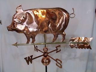 Copper PIG Weathervane has Polished Finish with FREE ROOF MOUNT 