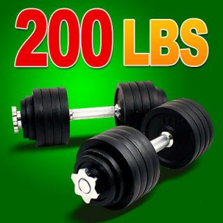 New 200 lbs Dumbbell Kit Adjustable Weight Dumbbells Set 100 X 2PCS 