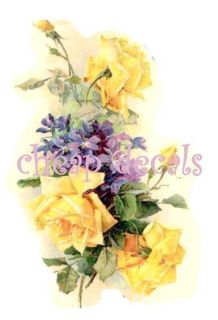 Shabby Furniture Size Yellow Roses~Decals Stickers or Clings