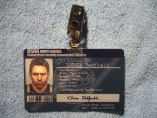 bsaa chris redfield resident evil 5 id card cosplay re5