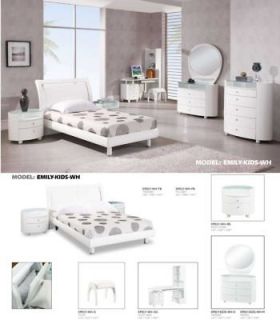 global usa emily kids bedroom set full modern white time