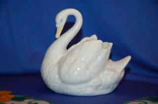 vintage ceramic white swan planter time left $ 9 99