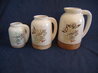 Barbara Willis Signed California Pottery Pitcher Set Provincial Eames 