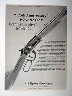 Cherrys 125th Anniversary Winchester Model 94 Rifle 1991 Ad print 