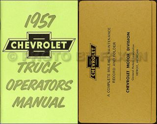   Truck Owner Manual with Envelope 57 Chevrolet Pickup Suburban Panel