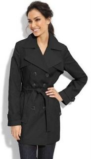 NEW Womens Calvin Klein Satin Poplin Belted Rain Trench Coat Jacket 