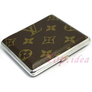  GIFT YELLOW BROWN FLOWER STARS NEW WOMENS MESS 20 CIGARETTE CASE