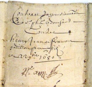 page letter from france letter is dated 1680 time