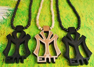   Ent Piece Pendant Wood Necklace Beaded Chain Rosary black tank brown