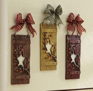 Primitive Hearts And Stars Country Hanging Wall Decor Vine And Berry 