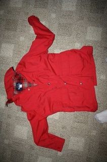 vintage woolrich parka jacket wool lined cool rain fall spring red VTG